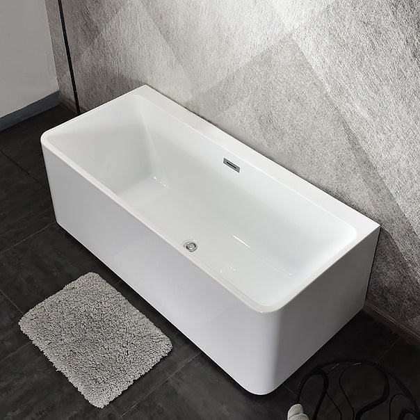 Back to Wall Bathtub Antique Finish Soaking Rectangular Modern Bath Tub Clearhalo 'Bathroom Remodel & Bathroom Fixtures' 'Bathtubs' 'Home Improvement' 'home_improvement' 'home_improvement_bathtubs' 'Showers & Bathtubs' 7293561