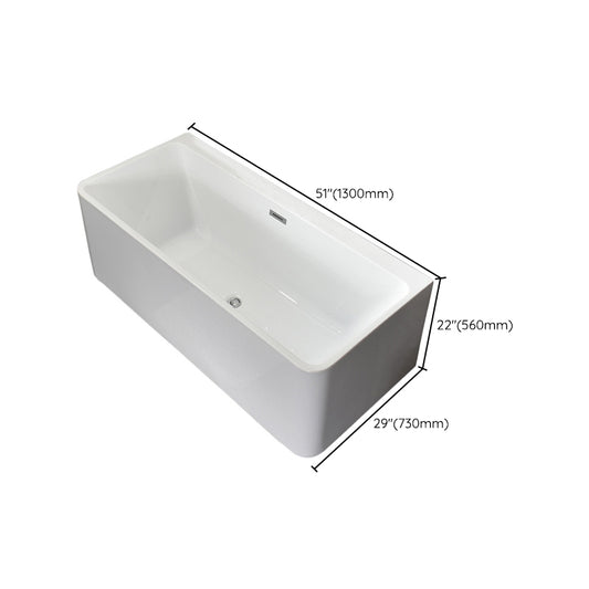 Back to Wall Bathtub Antique Finish Soaking Rectangular Modern Bath Clearhalo 'Bathroom Remodel & Bathroom Fixtures' 'Bathtubs' 'Home Improvement' 'home_improvement' 'home_improvement_bathtubs' 'Showers & Bathtubs' 7293571