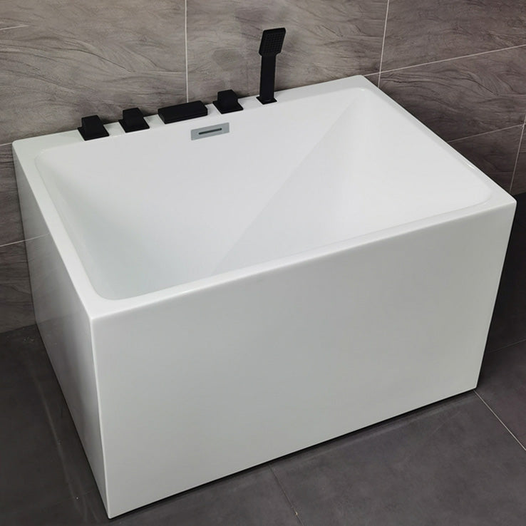 Back to Wall Soaking Bathtub Modern Antique Finish Rectangular Bath Tub Clearhalo 'Bathroom Remodel & Bathroom Fixtures' 'Bathtubs' 'Home Improvement' 'home_improvement' 'home_improvement_bathtubs' 'Showers & Bathtubs' 7293586