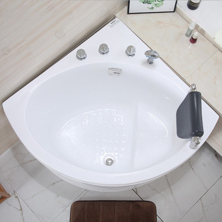 Back to Wall Soaking Bathtub Modern Antique Finish Corner Bath Tub Clearhalo 'Bathroom Remodel & Bathroom Fixtures' 'Bathtubs' 'Home Improvement' 'home_improvement' 'home_improvement_bathtubs' 'Showers & Bathtubs' 7293649