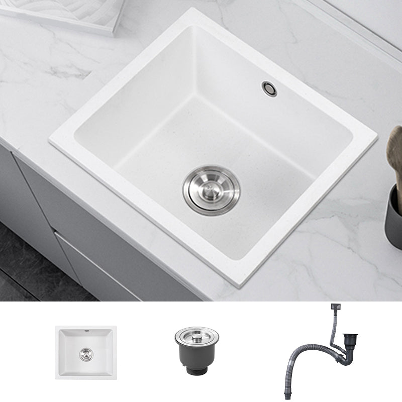 Quartz Kitchen Sink Contemporary Rectangular Shape Kitchen Sink with 1-Bowl Sink Only None Clearhalo 'Home Improvement' 'home_improvement' 'home_improvement_kitchen_sinks' 'Kitchen Remodel & Kitchen Fixtures' 'Kitchen Sinks & Faucet Components' 'Kitchen Sinks' 'kitchen_sinks' 7294805