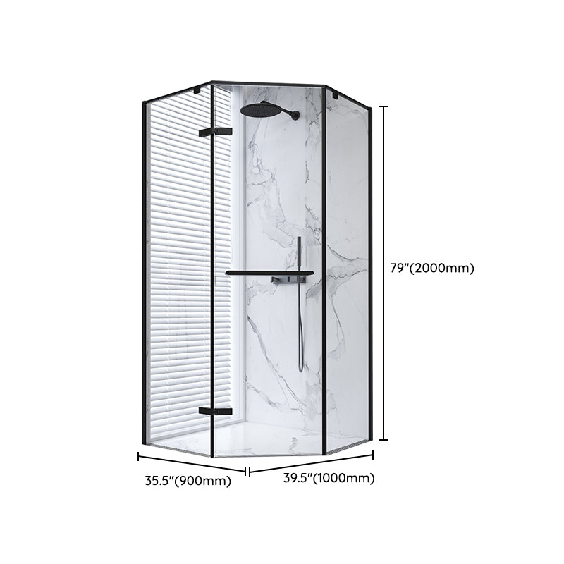 Neo-Angle Shower Enclosure Semi Frameless Door Hinged Shower Room Clearhalo 'Bathroom Remodel & Bathroom Fixtures' 'Home Improvement' 'home_improvement' 'home_improvement_shower_stalls_enclosures' 'Shower Stalls & Enclosures' 'shower_stalls_enclosures' 'Showers & Bathtubs' 7294998