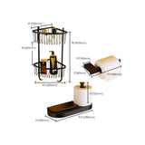 Modern Black Bathroom Accessory Kit with Bath Shelf and Soap Dish Clearhalo 'Bathroom Hardware Sets' 'Bathroom Hardware' 'Bathroom Remodel & Bathroom Fixtures' 'bathroom_hardware_sets' 'Home Improvement' 'home_improvement' 'home_improvement_bathroom_hardware_sets' 7296325