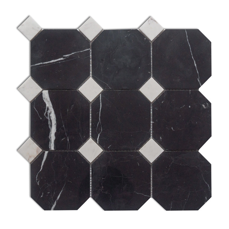 Modern Style Floor Tile Fabric Look Straight Edge Square Floor Tile Black Clearhalo 'Floor Tiles & Wall Tiles' 'floor_tiles_wall_tiles' 'Flooring 'Home Improvement' 'home_improvement' 'home_improvement_floor_tiles_wall_tiles' Walls and Ceiling' 7297549