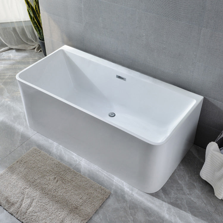 Back to Wall Bathtub Rectangular Antique Finish Soaking Bath Tub Clearhalo 'Bathroom Remodel & Bathroom Fixtures' 'Bathtubs' 'Home Improvement' 'home_improvement' 'home_improvement_bathtubs' 'Showers & Bathtubs' 7298867