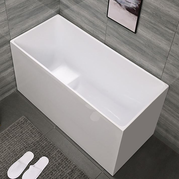 Acrylic Back to Wall Bathtub Rectangular Modern Soaking Bath Tub With Seat Tub Clearhalo 'Bathroom Remodel & Bathroom Fixtures' 'Bathtubs' 'Home Improvement' 'home_improvement' 'home_improvement_bathtubs' 'Showers & Bathtubs' 7298889