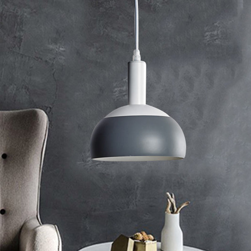 Modern Nordic Dome Hanging Light Kit Iron 1 Head Living Room Rotatable Suspension Pendant in Grey Grey Clearhalo 'Ceiling Lights' 'Modern Pendants' 'Modern' 'Pendant Lights' 'Pendants' Lighting' 729999