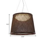 Grass Vine Drum Shape Hanging Light Minimalist 1 Head Pendant Ceiling Lamp in Black over Dining Table Clearhalo 'Ceiling Lights' 'Pendant Lights' 'Pendants' Lighting' 730069