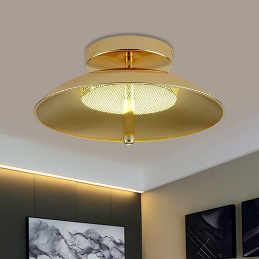 Gold Finish Bowl Flushmount Light Postmodern LED Iron Flush Mount Ceiling Lamp Fixture Gold Clearhalo 'Ceiling Lights' 'Close To Ceiling Lights' 'Close to ceiling' 'Flush mount' Lighting' 730155