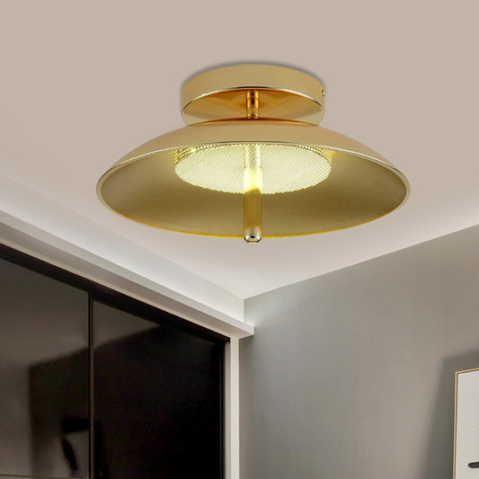 Gold Finish Bowl Flushmount Light Postmodern LED Iron Flush Mount Ceiling Lamp Fixture Clearhalo 'Ceiling Lights' 'Close To Ceiling Lights' 'Close to ceiling' 'Flush mount' Lighting' 730156