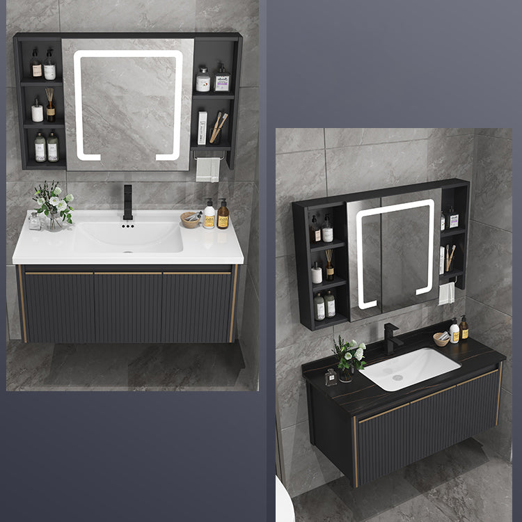 Wall Mount Bathroom Sink Vanity Modern Faucet Included Bathroom Vanity Set Clearhalo 'Bathroom Remodel & Bathroom Fixtures' 'Bathroom Vanities' 'bathroom_vanities' 'Home Improvement' 'home_improvement' 'home_improvement_bathroom_vanities' 7302120