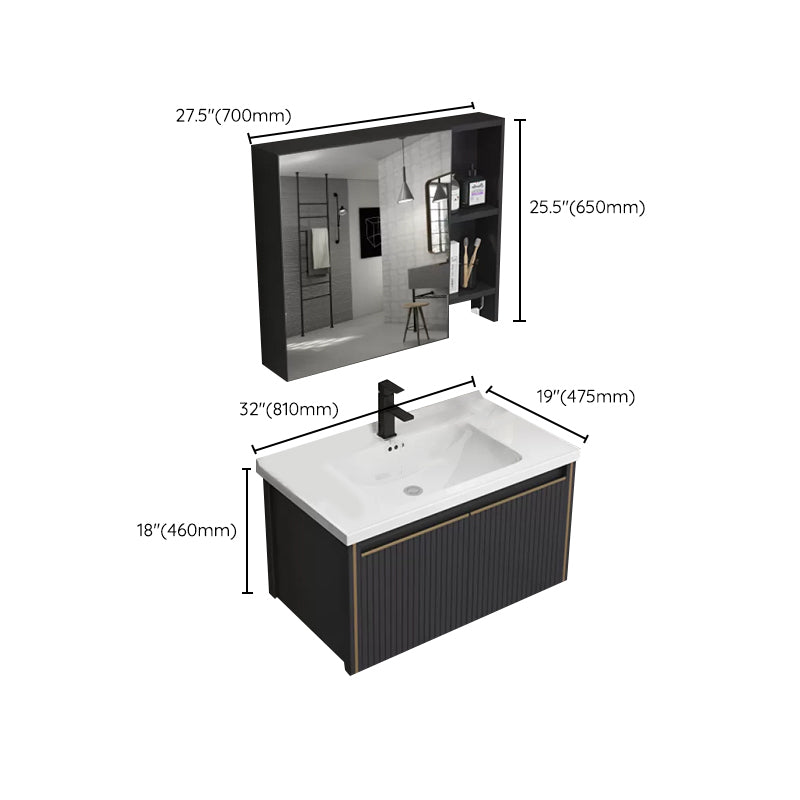 Wall Mount Bathroom Sink Vanity Modern Faucet Included Bathroom Vanity Set Clearhalo 'Bathroom Remodel & Bathroom Fixtures' 'Bathroom Vanities' 'bathroom_vanities' 'Home Improvement' 'home_improvement' 'home_improvement_bathroom_vanities' 7302134