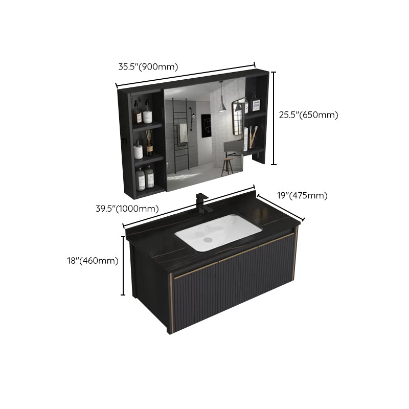 Wall Mount Bathroom Sink Vanity Modern Faucet Included Bathroom Vanity Set Clearhalo 'Bathroom Remodel & Bathroom Fixtures' 'Bathroom Vanities' 'bathroom_vanities' 'Home Improvement' 'home_improvement' 'home_improvement_bathroom_vanities' 7302137