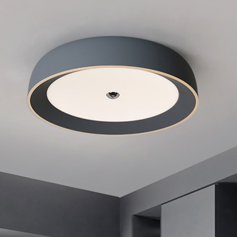 Grey/Coffee Ring Flush Mount Contemporary LED Aluminum Flushmount Ceiling Light for Bedroom, 14"/17"/20.5" W Grey Clearhalo 'Ceiling Lights' 'Close To Ceiling Lights' 'Close to ceiling' 'Flush mount' Lighting' 730215