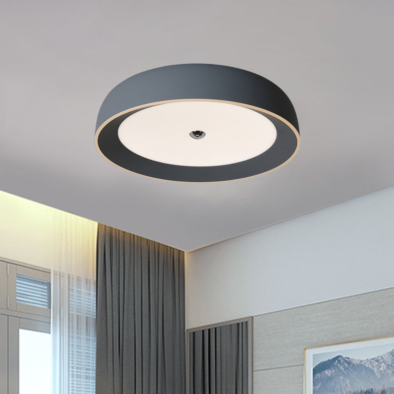 Grey/Coffee Ring Flush Mount Contemporary LED Aluminum Flushmount Ceiling Light for Bedroom, 14"/17"/20.5" W Clearhalo 'Ceiling Lights' 'Close To Ceiling Lights' 'Close to ceiling' 'Flush mount' Lighting' 730216