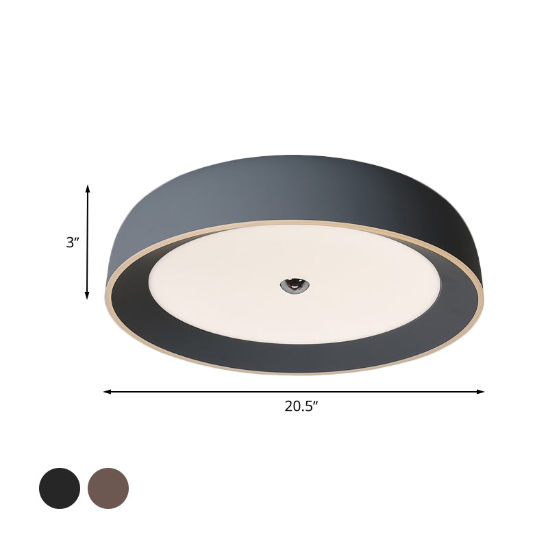 Grey/Coffee Ring Flush Mount Contemporary LED Aluminum Flushmount Ceiling Light for Bedroom, 14"/17"/20.5" W Clearhalo 'Ceiling Lights' 'Close To Ceiling Lights' 'Close to ceiling' 'Flush mount' Lighting' 730221