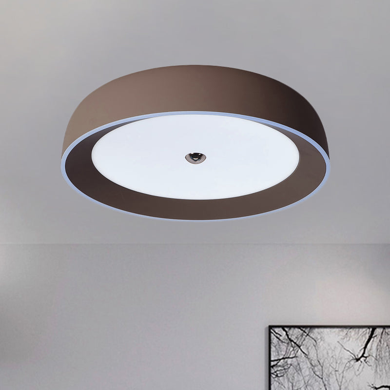 Grey/Coffee Ring Flush Mount Contemporary LED Aluminum Flushmount Ceiling Light for Bedroom, 14"/17"/20.5" W Coffee Clearhalo 'Ceiling Lights' 'Close To Ceiling Lights' 'Close to ceiling' 'Flush mount' Lighting' 730222