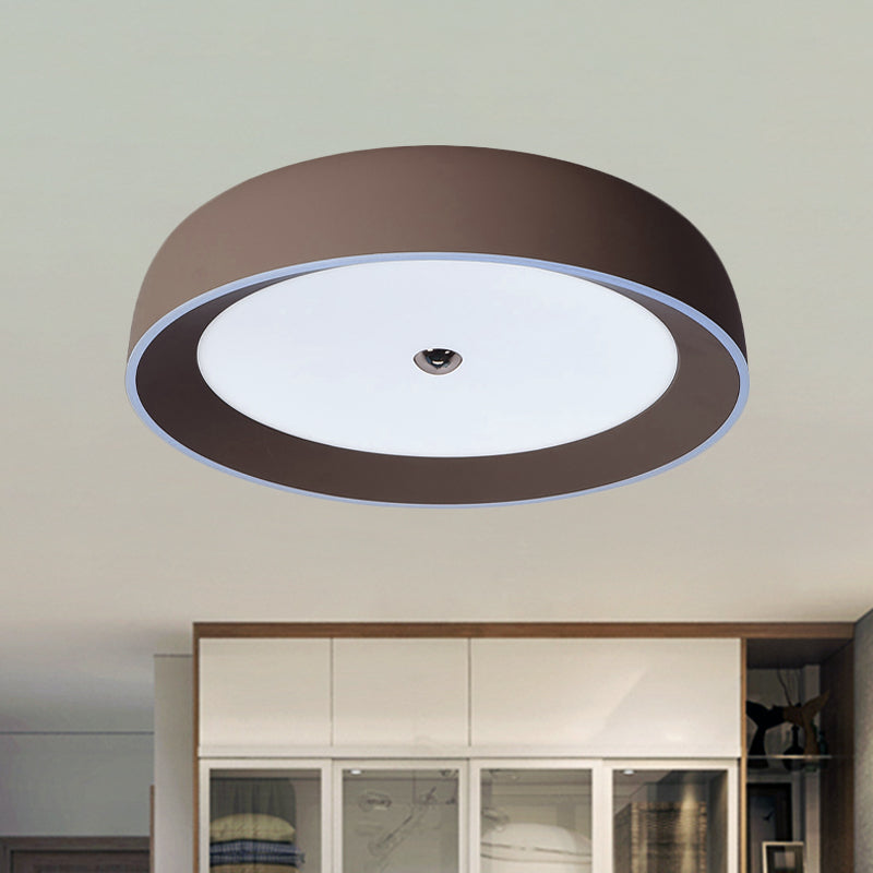 Grey/Coffee Ring Flush Mount Contemporary LED Aluminum Flushmount Ceiling Light for Bedroom, 14"/17"/20.5" W Clearhalo 'Ceiling Lights' 'Close To Ceiling Lights' 'Close to ceiling' 'Flush mount' Lighting' 730224