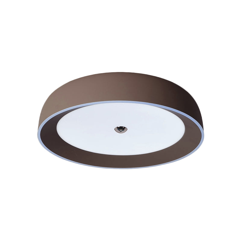 Grey/Coffee Ring Flush Mount Contemporary LED Aluminum Flushmount Ceiling Light for Bedroom, 14"/17"/20.5" W Clearhalo 'Ceiling Lights' 'Close To Ceiling Lights' 'Close to ceiling' 'Flush mount' Lighting' 730225