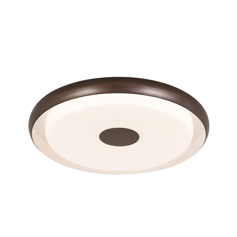 18"/21" Wide Modern Halo Flush Mount Light Iron LED Bedroom Flushmount Lighting in Coffee Clearhalo 'Ceiling Lights' 'Close To Ceiling Lights' 'Close to ceiling' 'Flush mount' Lighting' 730229