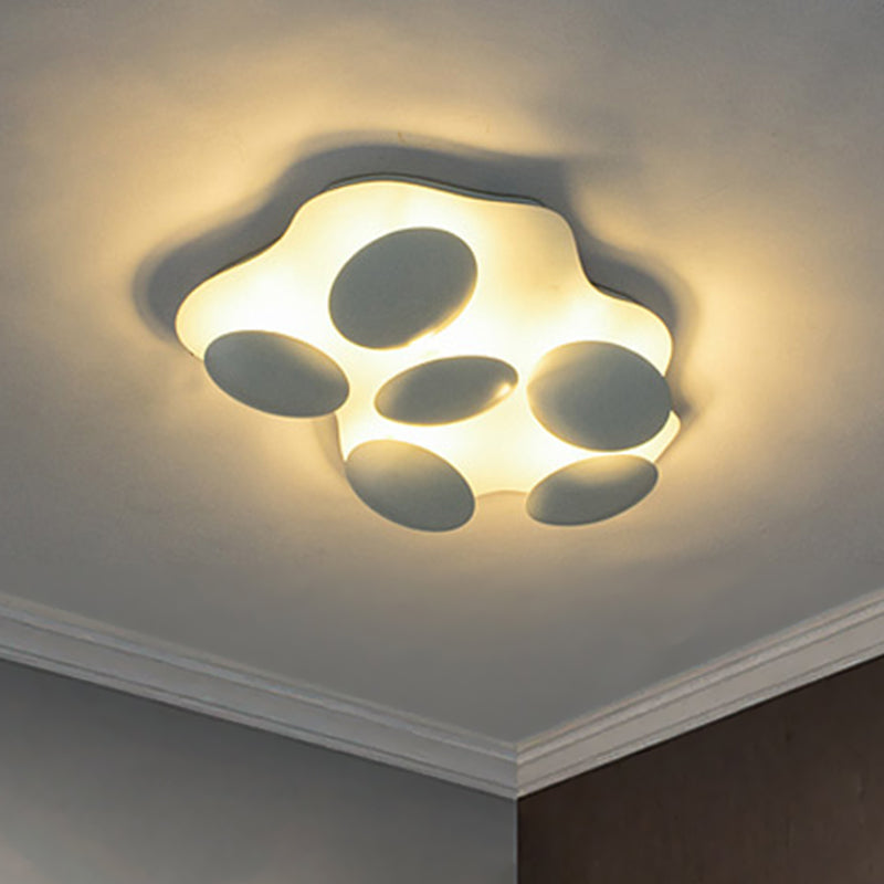 Contemporary Shell Acrylic Flushmount LED Ceiling Flush Mount Light in White for Living Room Clearhalo 'Ceiling Lights' 'Close To Ceiling Lights' 'Close to ceiling' 'Flush mount' Lighting' 730254