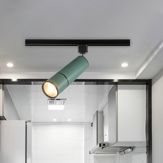 Minimalism Pipe Semi Flush Light Aluminum LED Restaurant Flush Mount Ceiling Lamp in Green/Black Clearhalo 'Ceiling Lights' 'Close To Ceiling Lights' 'Close to ceiling' 'Semi-flushmount' Lighting' 730279