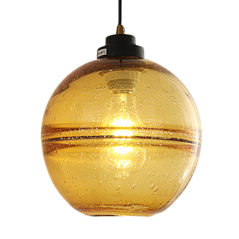 Black Ball Suspension Light Modern 1 Head Smoke Gray Bubble Glass Hanging Pendant Clearhalo 'Ceiling Lights' 'Modern Pendants' 'Modern' 'Pendant Lights' 'Pendants' Lighting' 730426