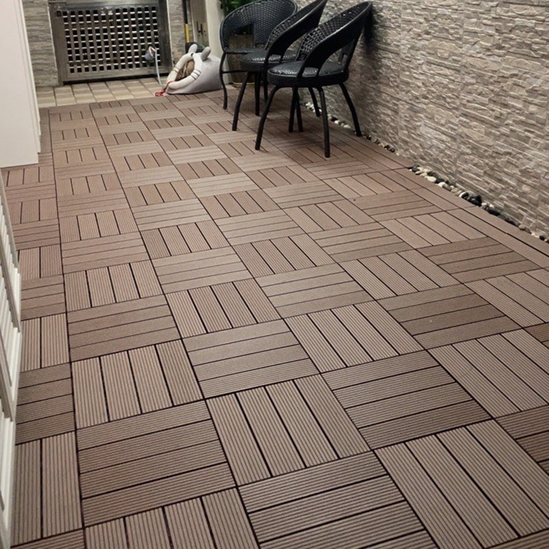 12" X 12" Deck/Patio Flooring Tiles 4-Slat Square for Outdoor Patio Tiles Coffee Straight Grain Clearhalo 'Home Improvement' 'home_improvement' 'home_improvement_outdoor_deck_tiles_planks' 'Outdoor Deck Tiles & Planks' 'Outdoor Flooring & Tile' 'Outdoor Remodel' 'outdoor_deck_tiles_planks' 7306211