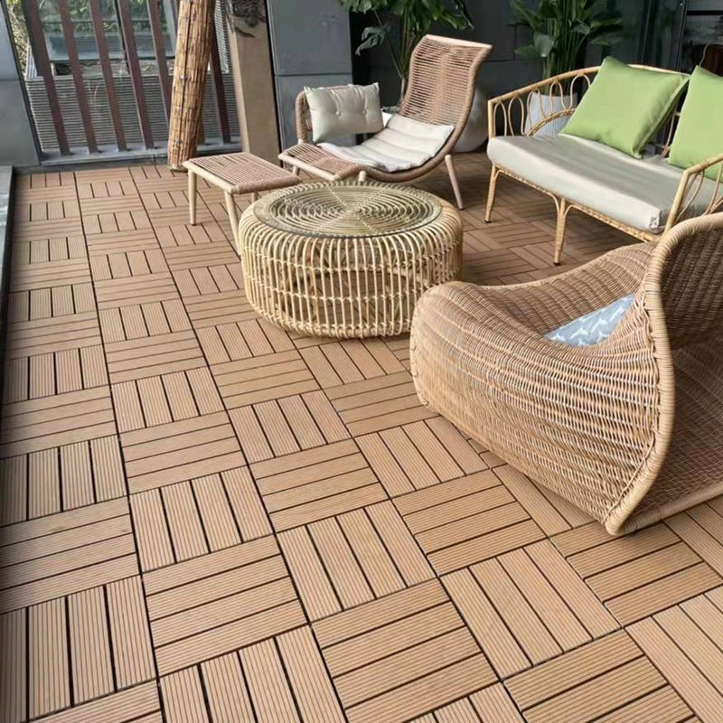 12" X 12" Deck/Patio Flooring Tiles 4-Slat Square for Outdoor Patio Tiles Yellow Straight Grain Clearhalo 'Home Improvement' 'home_improvement' 'home_improvement_outdoor_deck_tiles_planks' 'Outdoor Deck Tiles & Planks' 'Outdoor Flooring & Tile' 'Outdoor Remodel' 'outdoor_deck_tiles_planks' 7306219