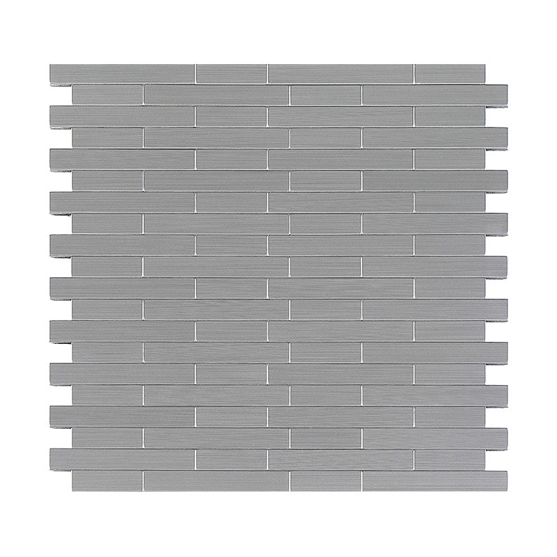 Subway Tile Wallpaper Contemporary Peel and Stick Wall Tile with Metal Look Grey Clearhalo 'Flooring 'Home Improvement' 'home_improvement' 'home_improvement_peel_stick_blacksplash' 'Peel & Stick Backsplash Tile' 'peel_stick_blacksplash' 'Walls & Ceilings' Walls and Ceiling' 7306402