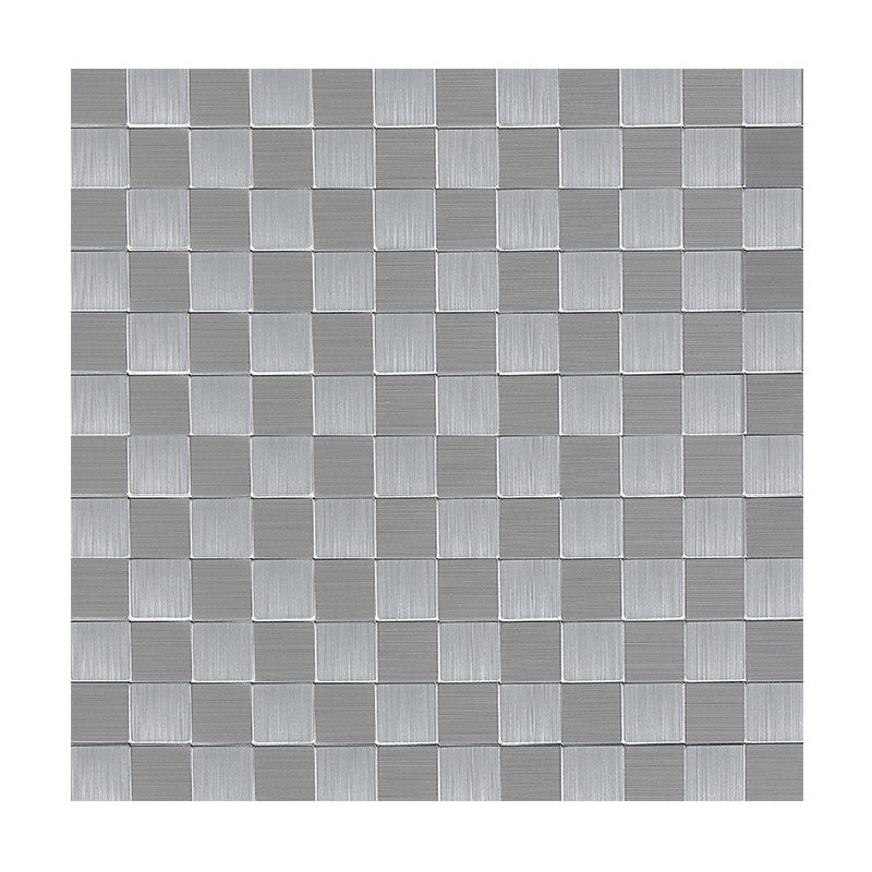 Subway Tile Wallpaper Contemporary Peel and Stick Wall Tile with Metal Look Grey-Silver Clearhalo 'Flooring 'Home Improvement' 'home_improvement' 'home_improvement_peel_stick_blacksplash' 'Peel & Stick Backsplash Tile' 'peel_stick_blacksplash' 'Walls & Ceilings' Walls and Ceiling' 7306409