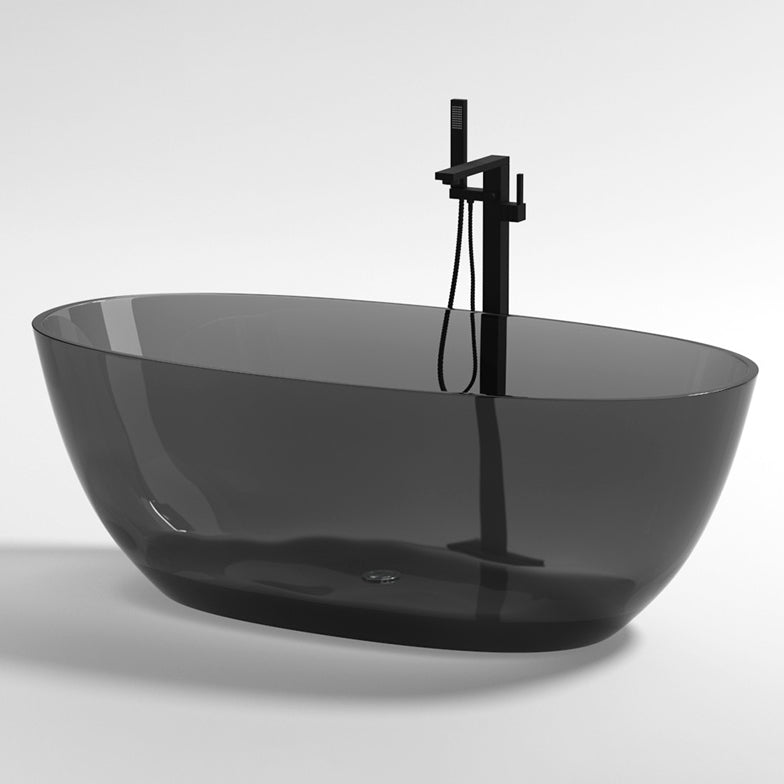 Flat Bottom Soaking Bathtub Antique Finish Modern Oval Bath Tub Black Clearhalo 'Bathroom Remodel & Bathroom Fixtures' 'Bathtubs' 'Home Improvement' 'home_improvement' 'home_improvement_bathtubs' 'Showers & Bathtubs' 7307297