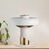 Mushroom Table Lighting Modern Metallic LED Bedroom Small Desk Lamp in White and Gold Clearhalo 'Lamps' 'Table Lamps' Lighting' 730815