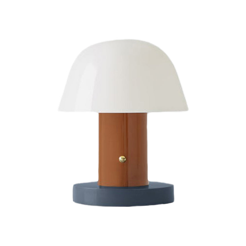 Metal Mushroom Desk Lighting Contemporary LED Night Table Lamp in White and Blue/Brown and Blue for Living Room Clearhalo 'Lamps' 'Table Lamps' Lighting' 730822