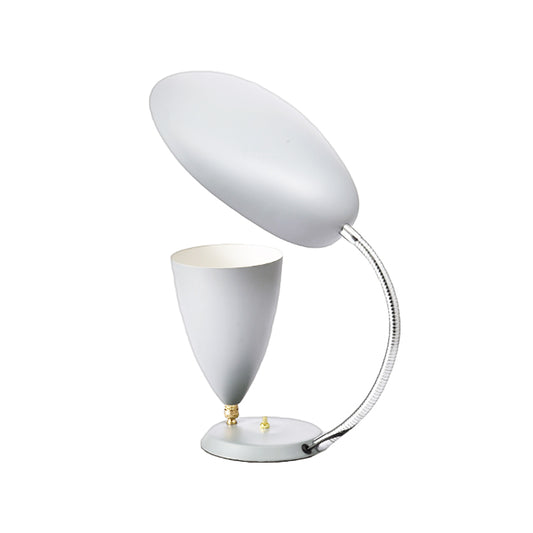 Iron Sharp Tongue and Cone Table Light Modern LED Reading Lamp in White/Black/Grey with Adjustable Arm Clearhalo 'Lamps' 'Table Lamps' Lighting' 730845