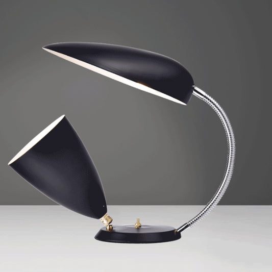Iron Sharp Tongue and Cone Table Light Modern LED Reading Lamp in White/Black/Grey with Adjustable Arm Black Clearhalo 'Lamps' 'Table Lamps' Lighting' 730847