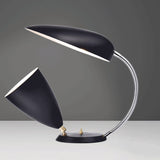 Iron Sharp Tongue and Cone Table Light Modern LED Reading Lamp in White/Black/Grey with Adjustable Arm Black Clearhalo 'Lamps' 'Table Lamps' Lighting' 730847