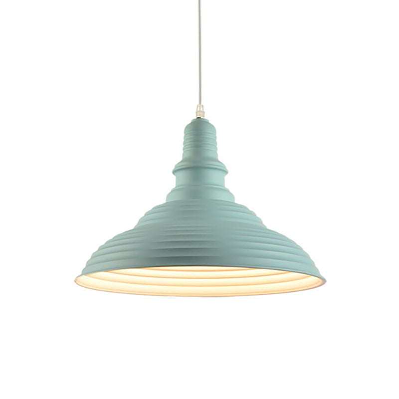 Metal Pink/Blue Pendant Lamp Ribbed Double Bubble 1 Light Industrial Style Suspension Light for Bedroom Clearhalo 'Ceiling Lights' 'Modern Pendants' 'Modern' 'Pendant Lights' 'Pendants' Lighting' 73085