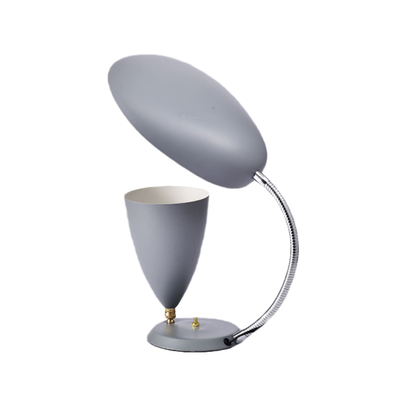 Iron Sharp Tongue and Cone Table Light Modern LED Reading Lamp in White/Black/Grey with Adjustable Arm Clearhalo 'Lamps' 'Table Lamps' Lighting' 730854