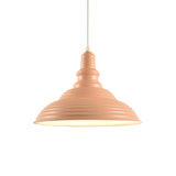 Metal Pink/Blue Pendant Lamp Ribbed Double Bubble 1 Light Industrial Style Suspension Light for Bedroom Clearhalo 'Ceiling Lights' 'Modern Pendants' 'Modern' 'Pendant Lights' 'Pendants' Lighting' 73088