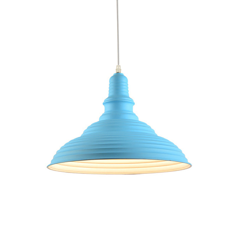 Metal Pink/Blue Pendant Lamp Ribbed Double Bubble 1 Light Industrial Style Suspension Light for Bedroom Clearhalo 'Ceiling Lights' 'Modern Pendants' 'Modern' 'Pendant Lights' 'Pendants' Lighting' 73090