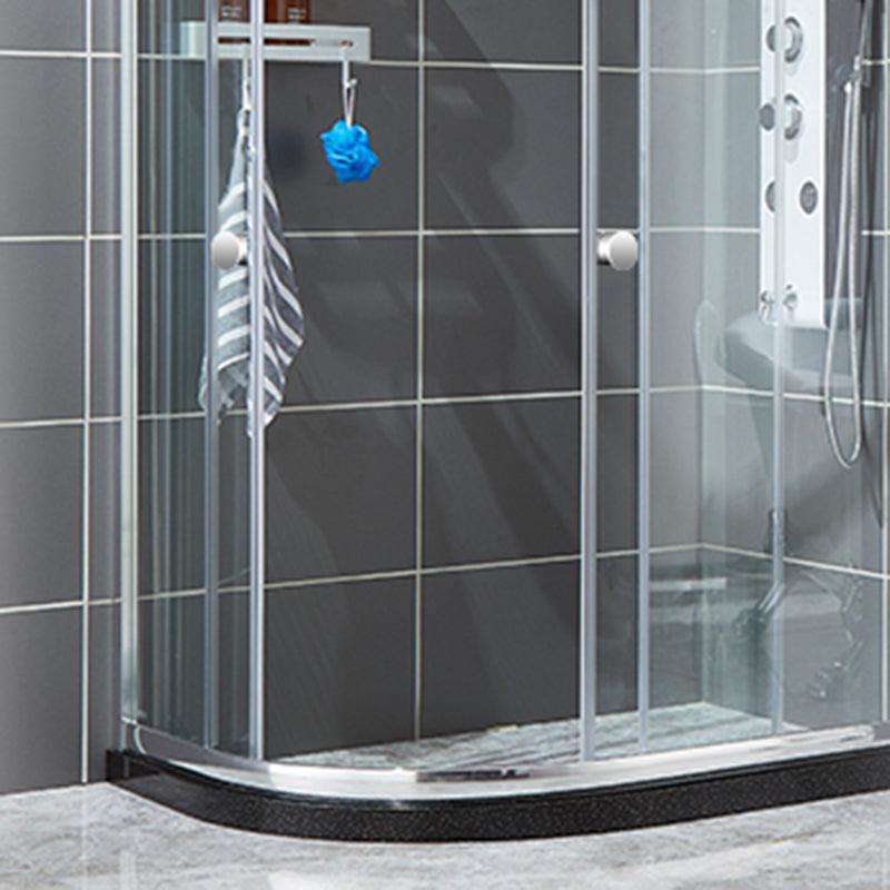 75" H Transparent Tempered Shower Door Framed Double Sliding Shower Bath Door Clearhalo 'Bathroom Remodel & Bathroom Fixtures' 'Home Improvement' 'home_improvement' 'home_improvement_shower_tub_doors' 'Shower and Tub Doors' 'shower_tub_doors' 'Showers & Bathtubs' 7309057