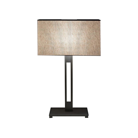 Rectangular Bedside Nightstand Light Fabric 1 Light Modernism Table Lamp in Black Clearhalo 'Lamps' 'Table Lamps' Lighting' 730922