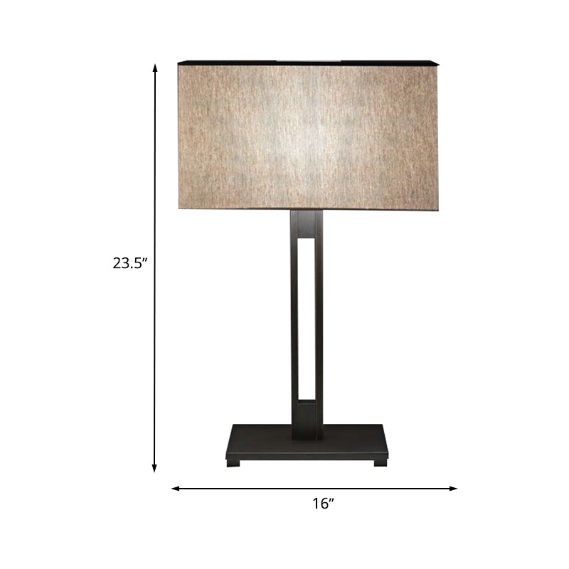 Rectangular Bedside Nightstand Light Fabric 1 Light Modernism Table Lamp in Black Clearhalo 'Lamps' 'Table Lamps' Lighting' 730923