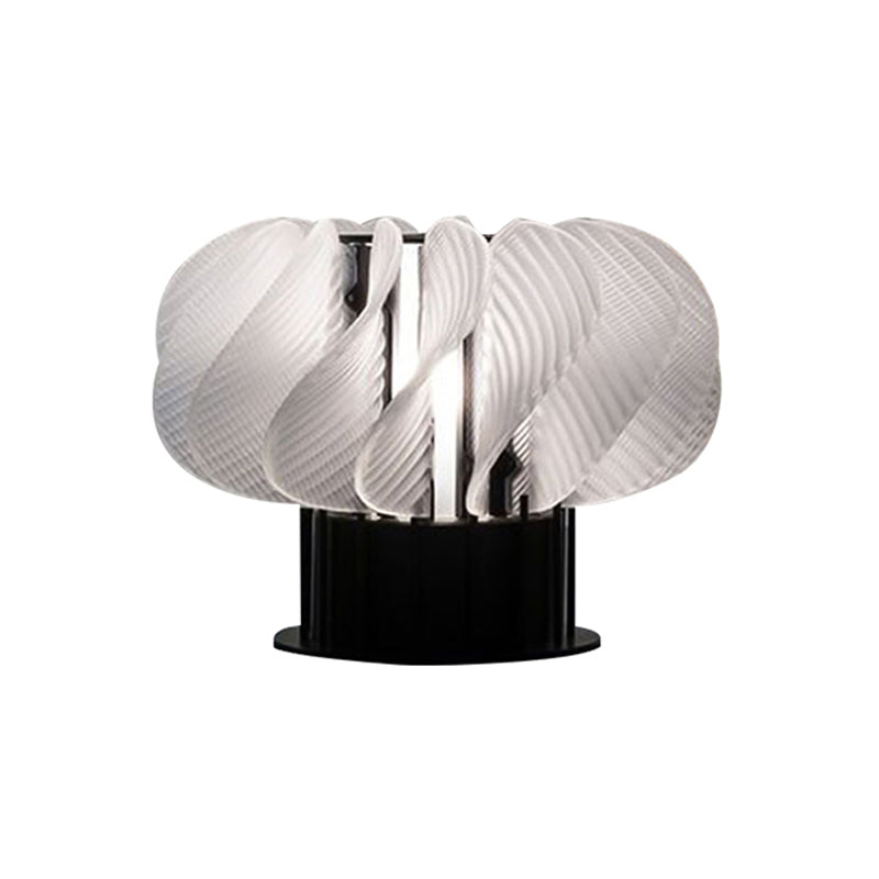 Acrylic Curved Panel Desk Light Modernist LED Table Lamp in White and Black with Spiral Design Clearhalo 'Lamps' 'Table Lamps' Lighting' 730983