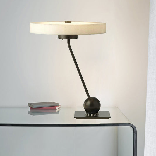 Black and White Finish Round Desk Lighting Modern Nordic 1-Head Metallic Table Lamp Black-White Clearhalo 'Lamps' 'Table Lamps' Lighting' 731044