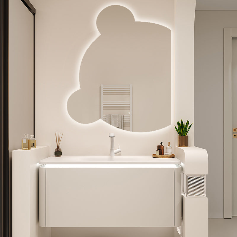 Wall Mount Bathroom Vanity Set Modern Bathroom Sink Vanity with Mirror Clearhalo 'Bathroom Remodel & Bathroom Fixtures' 'Bathroom Vanities' 'bathroom_vanities' 'Home Improvement' 'home_improvement' 'home_improvement_bathroom_vanities' 7310614