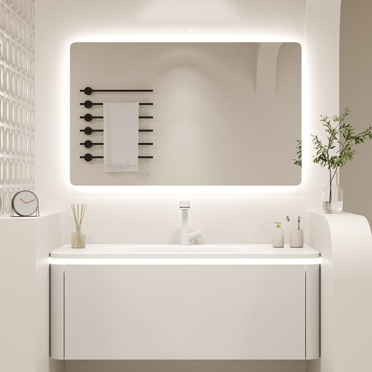 Wall Mount Bathroom Vanity Set Modern Bathroom Sink Vanity with Mirror Clearhalo 'Bathroom Remodel & Bathroom Fixtures' 'Bathroom Vanities' 'bathroom_vanities' 'Home Improvement' 'home_improvement' 'home_improvement_bathroom_vanities' 7310622