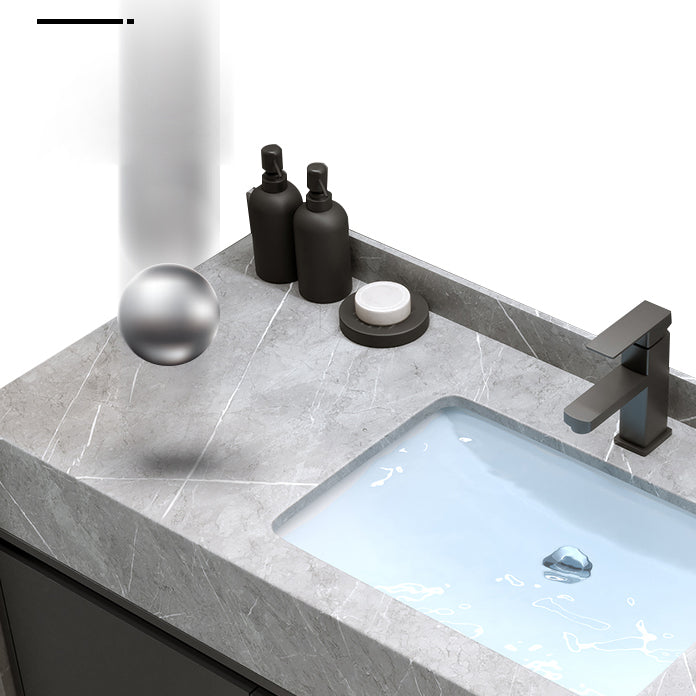 Modern Wall Mount Bathroom Vanity Set Stone Bathroom Vanity with Mirror Clearhalo 'Bathroom Remodel & Bathroom Fixtures' 'Bathroom Vanities' 'bathroom_vanities' 'Home Improvement' 'home_improvement' 'home_improvement_bathroom_vanities' 7310644