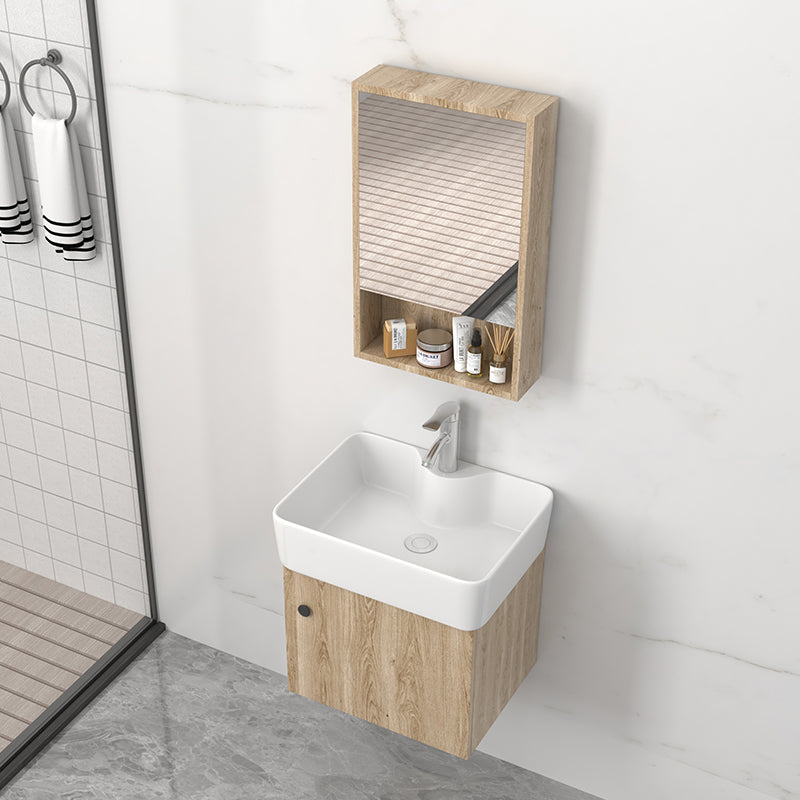 Wall Mount Rectangular Bathroom Vanity Mid-Century Modern Single-Sink Vanity Set Clearhalo 'Bathroom Remodel & Bathroom Fixtures' 'Bathroom Vanities' 'bathroom_vanities' 'Home Improvement' 'home_improvement' 'home_improvement_bathroom_vanities' 7310794